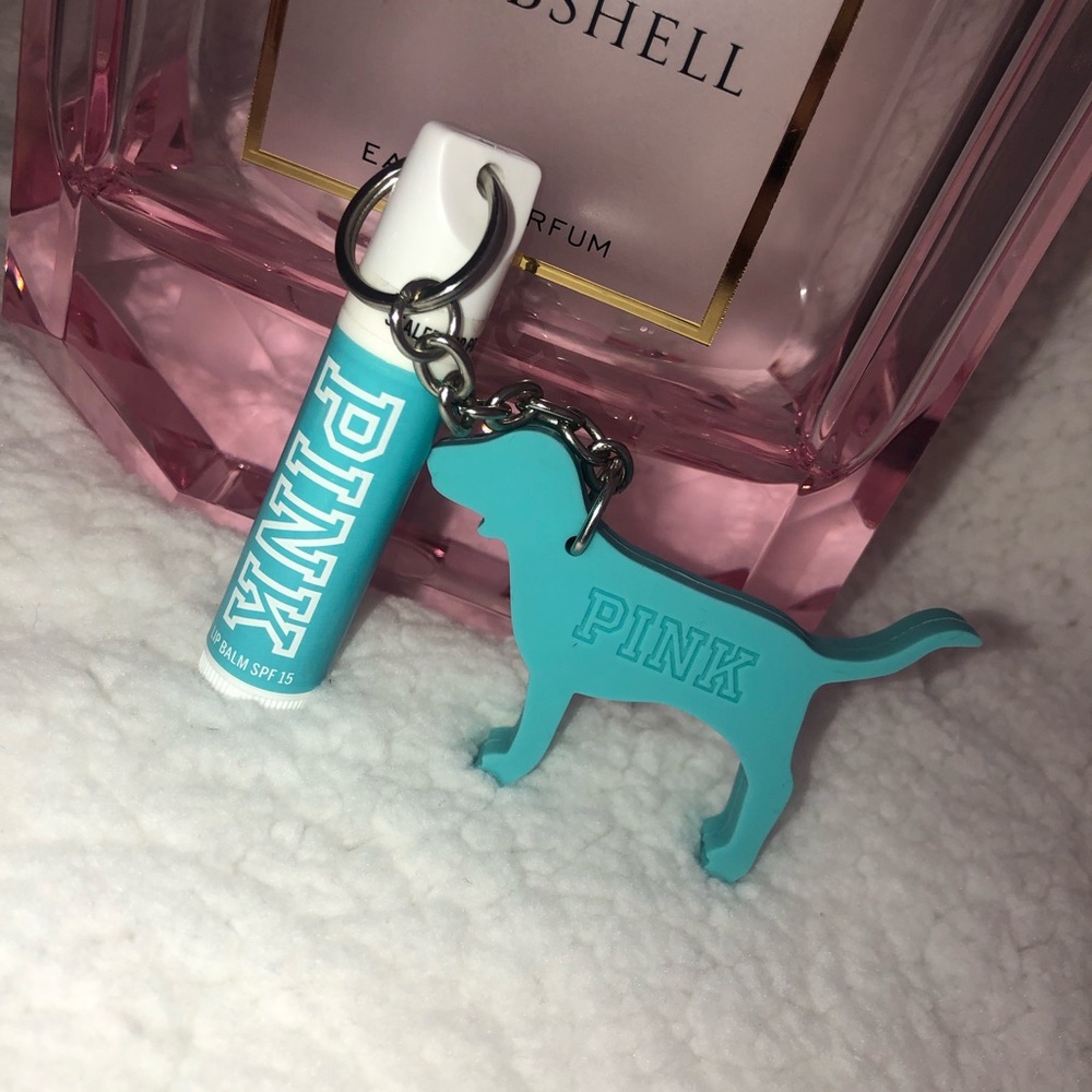 RARE Victoria’s Secret Pink Dog Keychain & Chapstick